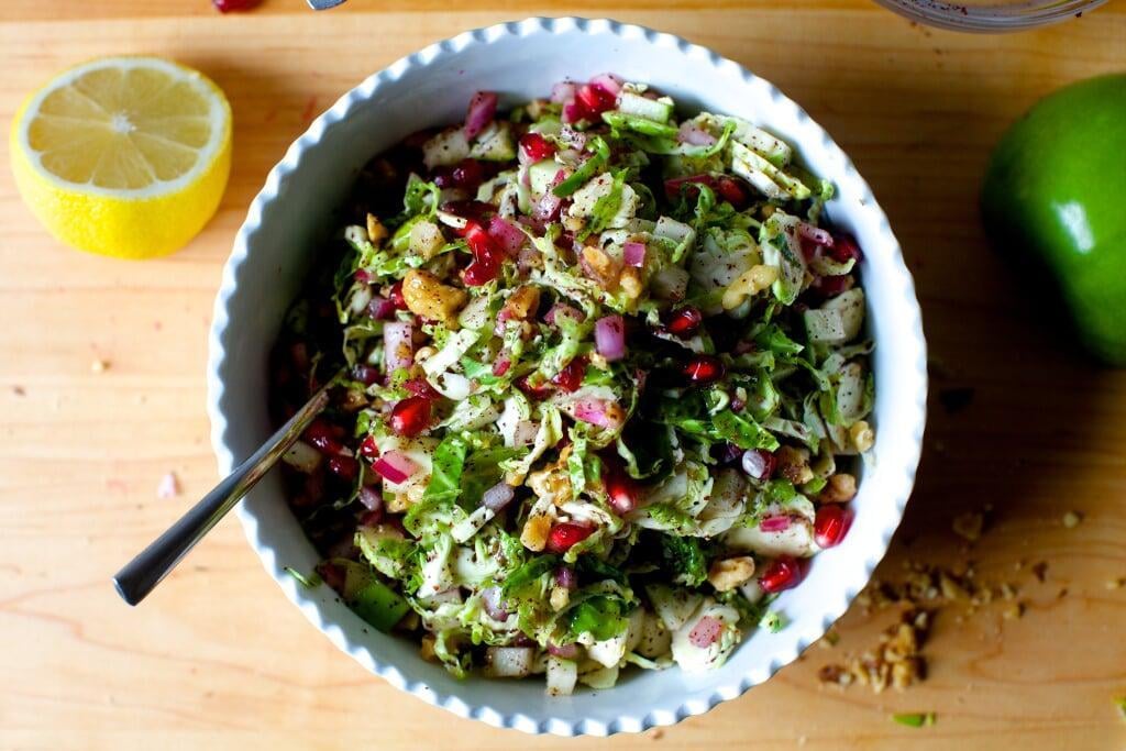 Brussels Sprouts, Apple and Pomegranate Salad